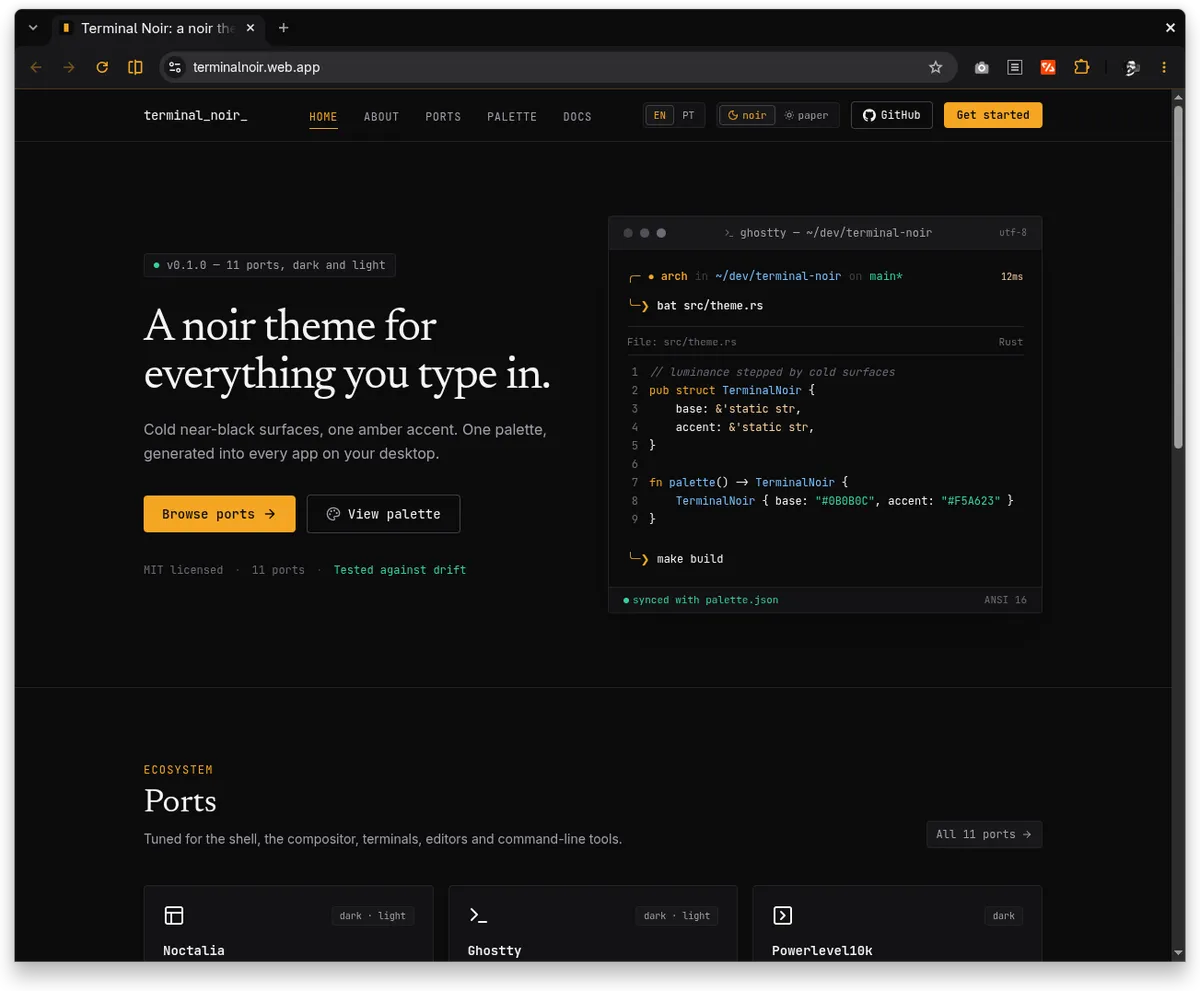 Terminal Noir for Google Chrome