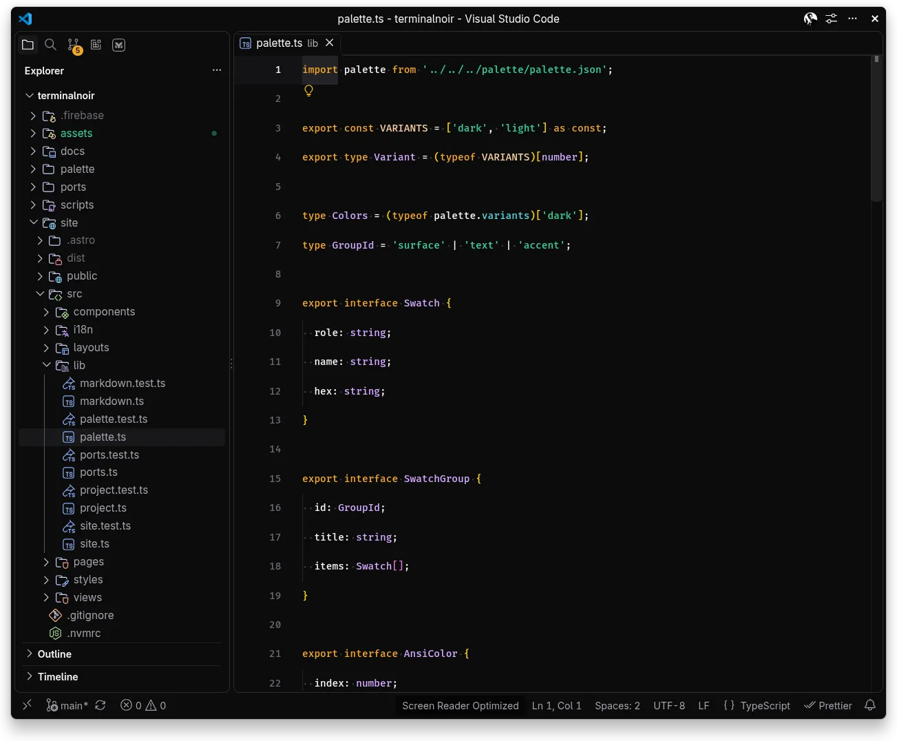 Terminal Noir for VS Code / Cursor